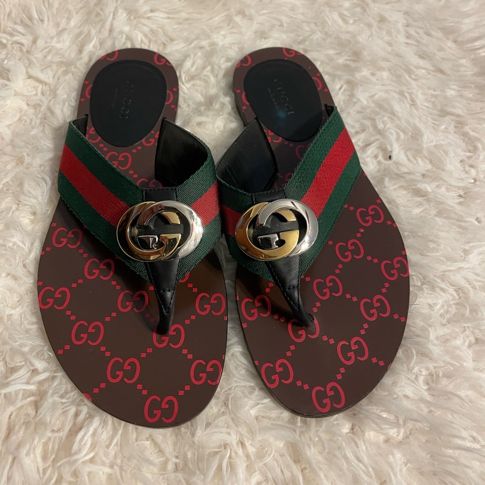 Gucci Kika GG Web Flip Flop